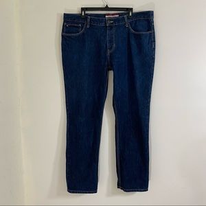 Mens Size 40x32 Tommy Hilfiger Jeans Straight Leg Fit Dark Wash Indigo Blue